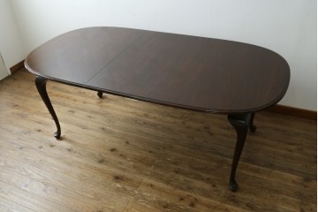 新古　未使用展示品　美品　住宅展示場展示品　ETHAN ALLEN(イーセンアーレン)　猫脚がおしゃれなエクステンションテーブル　(R-084510)