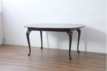 中古　美品　住宅展示場展示品　ETHAN ALLEN(イーセンアーレン)　猫脚がおしゃれなエクステンションテーブル(ドローリーフテーブル、4人掛けダイニングテーブル、6人掛け)(R-084510)