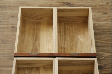 中古　美品　岩谷堂箪笥　希少サイズ!!　力強い杢目と立派な金具が存在感を放つ7段立たんす(縦型、和タンス、整理箪笥、収納箪笥、サイドチェスト)(R-084515)