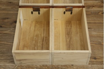 中古　美品　岩谷堂箪笥　希少サイズ!!　力強い杢目と立派な金具が存在感を放つ7段立たんす(縦型、和タンス、整理箪笥、収納箪笥、サイドチェスト)(R-084515)