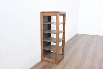中古　美品　カリモク家具(karimoku)　洗練されたデザインが上品な5段シューズラック(収納棚、玄関収納、靴棚、スリッパラック)(R-084518)