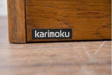 中古　美品　カリモク家具(karimoku)　洗練されたデザインが上品な5段シューズラック(収納棚、玄関収納、靴棚、スリッパラック)(R-084518)