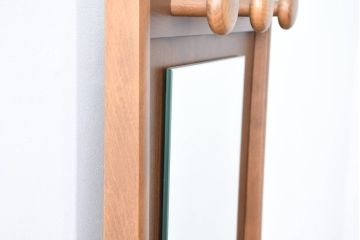 中古　カリモク家具(karimoku)　レトロな佇まいが魅力的なミラー付き傘立て(ホールスタンド、アンブレラスタンド、帽子掛け、ハンガーラック、店舗什器)(R-084520)