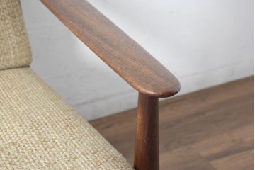 デンマークビンテージ　France&Son(フランス&サン)　Grete Jalk(グレーテ・ヤルク)デザイン　チーク材　1人掛けソファ2脚セット　(R-084524)