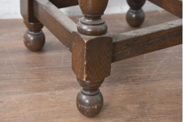 中古　横浜クラシック家具　ノックオンウッド(knockonwood)　Hand Made　重厚感のあるスツール(板座チェア)(R-084528)
