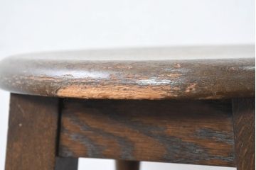 中古　横浜クラシック家具　ノックオンウッド(knockonwood)　Hand Made　重厚感のあるスツール(板座チェア)(R-084528)