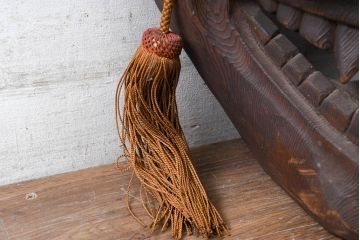 【簡易リペア限定品】　和製ビンテージ　特大サイズ!!　高さ約45cm　神代杉　魂を射抜く眼光が目を惹かれる玉眼入り般若の木彫り　(R-084532)
