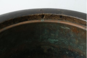 アンティーク雑貨　昭和初期　桐材　蒔絵・螺鈿　柿の図柄が目を引く刳り貫き火鉢　(R-084533)