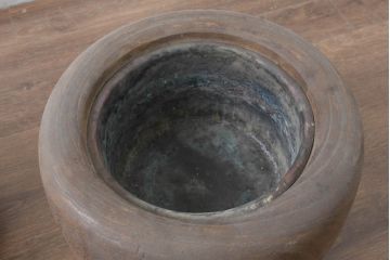 アンティーク雑貨　昭和初期　味わい深い木肌が魅力の桐火鉢2点セット(丸火鉢、木製火鉢、手あぶり)(R-084534)