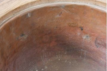 アンティーク雑貨　昭和初期　優しい木の温もり溢れる桐火鉢2点セット(丸火鉢、木製火鉢、手あぶり)(R-084536)