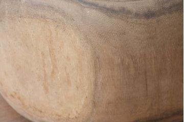 アンティーク雑貨　昭和初期　優しい木の温もり溢れる桐火鉢2点セット(丸火鉢、木製火鉢、手あぶり)(R-084536)