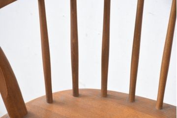 中古　飛騨産業　キツツキ　クラシカルで上品な雰囲気が魅力のウィンザーベンチ(ウィンザーチェア、板座チェア、長イス、長椅子、木製ベンチ、2人掛けベンチ)(R-084541)