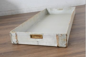 和製ビンテージ　お部屋のアクセントになるジュラルミン船トランク(ジュラルミントランク、舟トランク、アルミトランク、収納、ディスプレイ、ヴィンテージ)(R-084545)