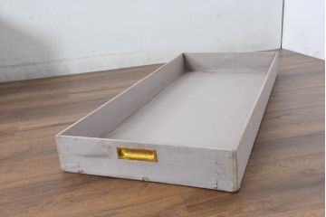 和製ビンテージ　お部屋のアクセントになるジュラルミン船トランク(ジュラルミントランク、舟トランク、アルミトランク、収納、ディスプレイ、ヴィンテージ)(R-084546)