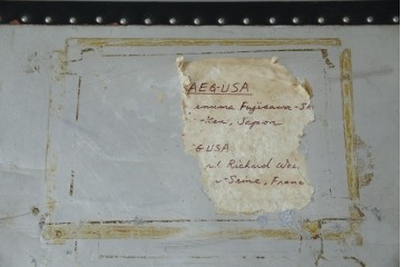 和製ビンテージ　お部屋のアクセントになるジュラルミン船トランク　(R-084547)