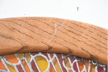 中古　希少!!　作家物!!　ステンドグラス芸術家　伊藤誠二　ステンドグラスのウォールアートパネル・サイ(オブジェ、壁飾り)(定価約30万円)(R-084554)