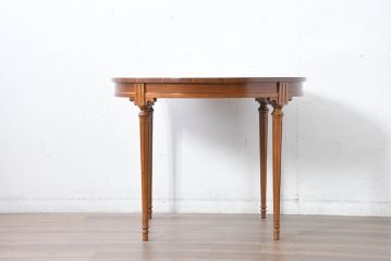 中古　美品　DREXEL HERITAGE(ドレクセルヘリテイジ)　Et Cetera(エトセトラ)コレクション　優美なシルエットが目を引く小振りサイズのラウンドテーブル(ダイニングテーブル、丸テーブル、コーヒーテーブル、カフェテーブル)(R-084559)