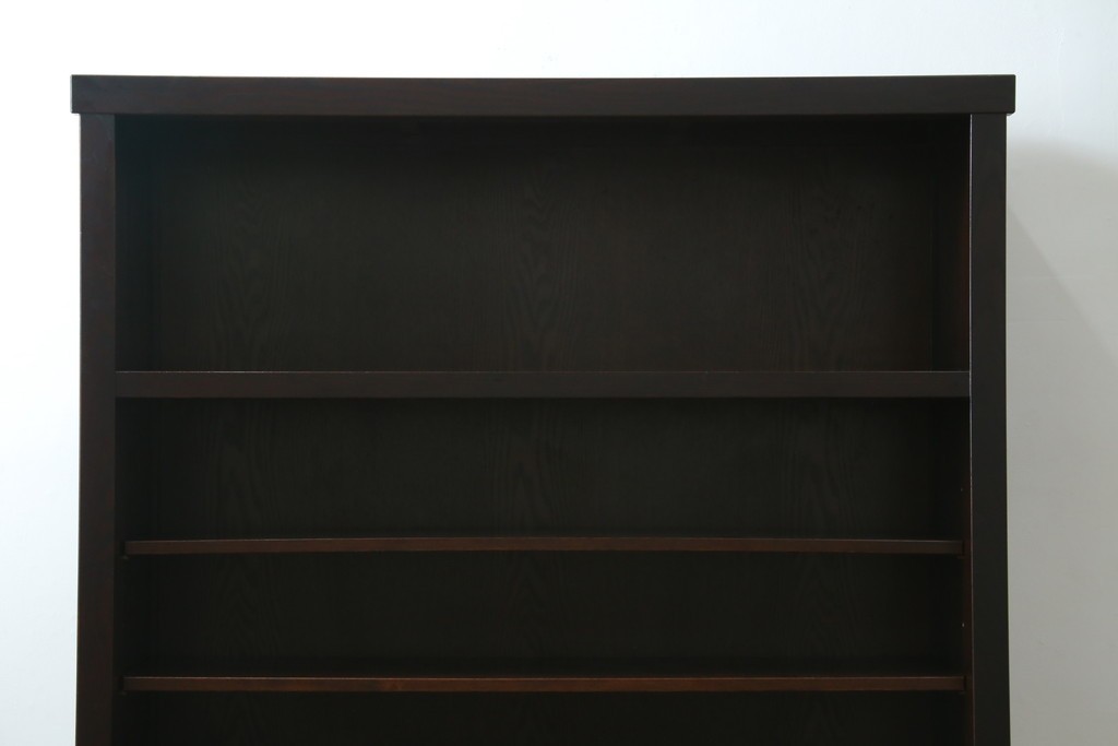 中古　美品!!　栗材　和モダン空間を彩る格子デザインの水屋箪笥　(R-084560)