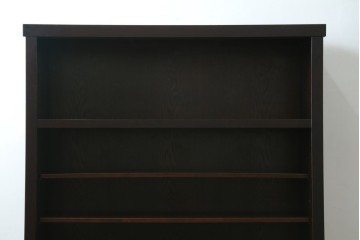 中古　美品!!　栗材　和モダン空間を彩る格子デザインの水屋箪笥　(R-084560)