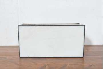 中古　希少!!　作家物!!　ステンドグラス芸術家　伊藤誠二　薔薇のデザインが優雅な印象を与える小箱　定価約14万円相当　(R-084572)