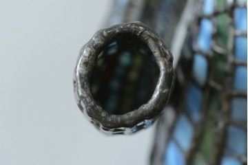 中古　希少!!　作家物!!　ステンドグラス芸術家　伊藤誠二　ひょうたん型の卓上照明　定価約45万円　(R-084574)