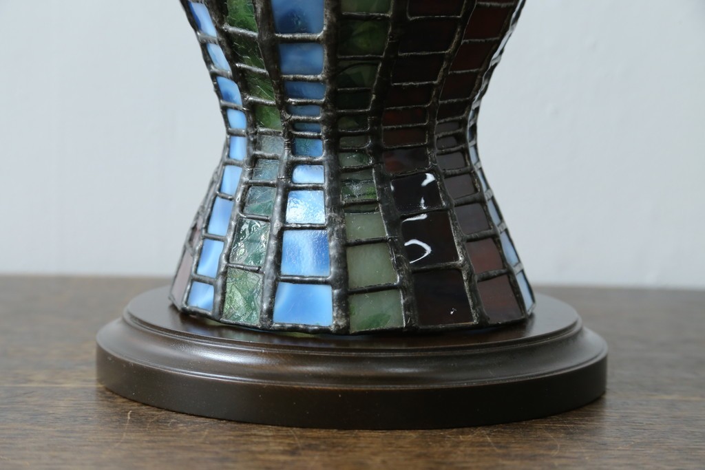 中古　希少!!　作家物!!　ステンドグラス芸術家　伊藤誠二　ひょうたん型の卓上照明　定価約45万円　(R-084574)