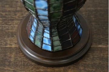 中古　希少!!　作家物!!　ステンドグラス芸術家　伊藤誠二　ひょうたん型の卓上照明　定価約45万円　(R-084574)