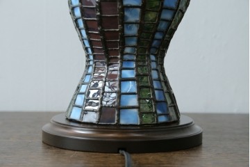 中古　希少!!　作家物!!　ステンドグラス芸術家　伊藤誠二　ひょうたん型の卓上照明　定価約45万円　(R-084574)