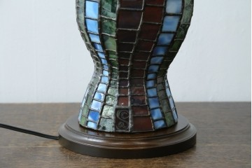 中古　希少!!　作家物!!　ステンドグラス芸術家　伊藤誠二　ひょうたん型の卓上照明　定価約45万円　(R-084574)