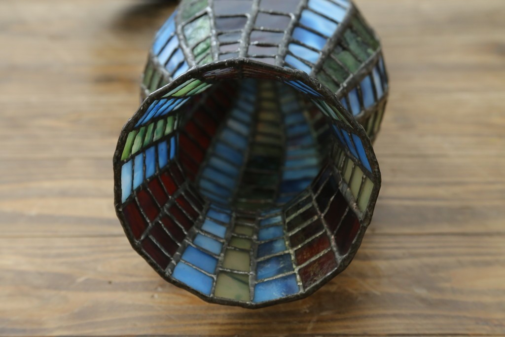 中古　希少!!　作家物!!　ステンドグラス芸術家　伊藤誠二　ひょうたん型の卓上照明　定価約45万円　(R-084574)