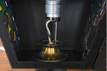 中古　希少!!　作家物!!　ステンドグラス芸術家　伊藤誠二　空間に彩りを添えるウォールランプ　定価約34万円相当　(R-084578)