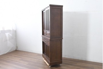 中古　美品　民芸家具　和光　ナラ材　落ち着いた佇まいが魅力的な水屋箪笥　(R-084580)