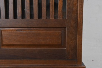 中古　美品　民芸家具　和光　ナラ材　落ち着いた佇まいが魅力的な水屋箪笥　(R-084580)