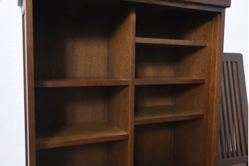 中古　美品　民芸家具　和光　ナラ材　落ち着いた佇まいが魅力的な水屋箪笥サイドキャビネット　(R-084581)