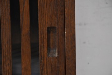 中古　美品　民芸家具　和光　ナラ材　落ち着いた佇まいが魅力的な水屋箪笥サイドキャビネット　(R-084581)