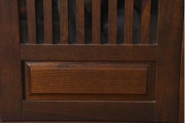 中古　美品　民芸家具　和光　ナラ材　落ち着いた佇まいが魅力的な水屋箪笥サイドキャビネット　(R-084581)