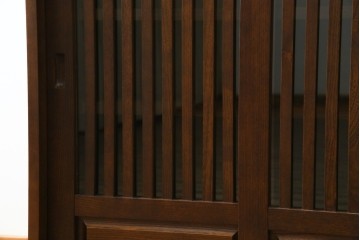 中古　美品　民芸家具　和光　ナラ材　落ち着いた佇まいが魅力的な水屋箪笥サイドキャビネット　(R-084581)