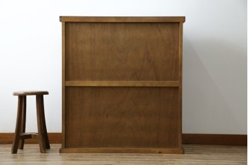 中古　美品　民芸家具　和光　ナラ材　落ち着いた佇まいが魅力的な水屋箪笥サイドキャビネット　(R-084581)