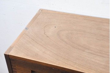 《天板取り付け加工費込み》中古　美品　民芸家具　和光　ナラ材　落ち着いた佇まいが魅力的な引き出し付き水屋箪笥サイドキャビネット　(R-084582)