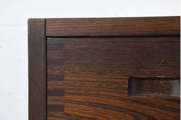 《天板取り付け加工費込み》中古　美品　民芸家具　和光　ナラ材　落ち着いた佇まいが魅力的な引き出し付き水屋箪笥サイドキャビネット　(R-084582)