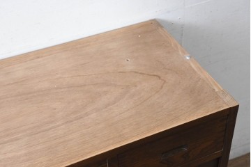《天板取り付け加工費込み》中古　美品　民芸家具　和光　ナラ材　落ち着いた佇まいが魅力的な引き出し付き水屋箪笥サイドキャビネット　(R-084582)