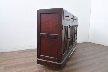 《天板取り付け加工費込み》　中古　九州民芸家具　洗練された和モダンな雰囲気を漂わせるサイドボード　(R-084586)