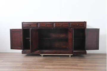 《天板取り付け加工費込み》　中古　九州民芸家具　洗練された和モダンな雰囲気を漂わせるサイドボード　(R-084586)