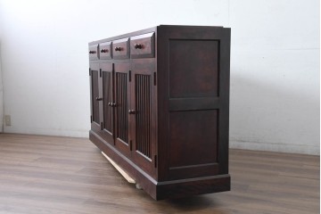 《天板取り付け加工費込み》　中古　九州民芸家具　洗練された和モダンな雰囲気を漂わせるサイドボード　(R-084586)
