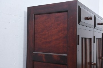 《天板取り付け加工費込み》　中古　九州民芸家具　洗練された和モダンな雰囲気を漂わせるサイドボード　(R-084586)