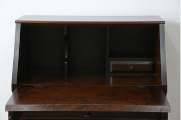 中古　美品　北海道民芸家具　シンプルながら細部までこだわり抜かれた作りが魅力のライティングビューロー　(R-084593)