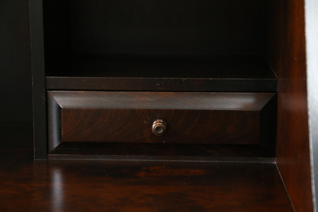 中古　美品　北海道民芸家具　シンプルながら細部までこだわり抜かれた作りが魅力のライティングビューロー　(R-084593)