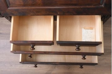 中古　美品　北海道民芸家具　シンプルながら細部までこだわり抜かれた作りが魅力のライティングビューロー(ワークデスク、簿記机、在宅ワーク、在宅用、引き出し、店舗什器)(R-084593)