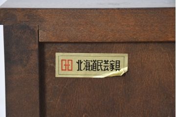 中古　美品　北海道民芸家具　シンプルながら細部までこだわり抜かれた作りが魅力のライティングビューロー(ワークデスク、簿記机、在宅ワーク、在宅用、引き出し、店舗什器)(R-084593)