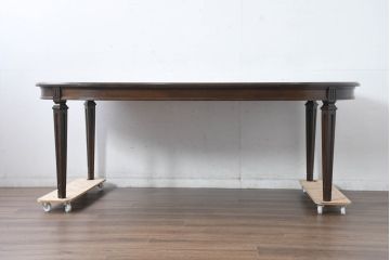 中古　美品　カリモク家具(karimoku)　ドマーニ(domani)　クイーンズライフ(QUEENS LIFE)　クラシカルな佇まいの6人掛けダイニングテーブル(定価約65万6千円)(R-084594)